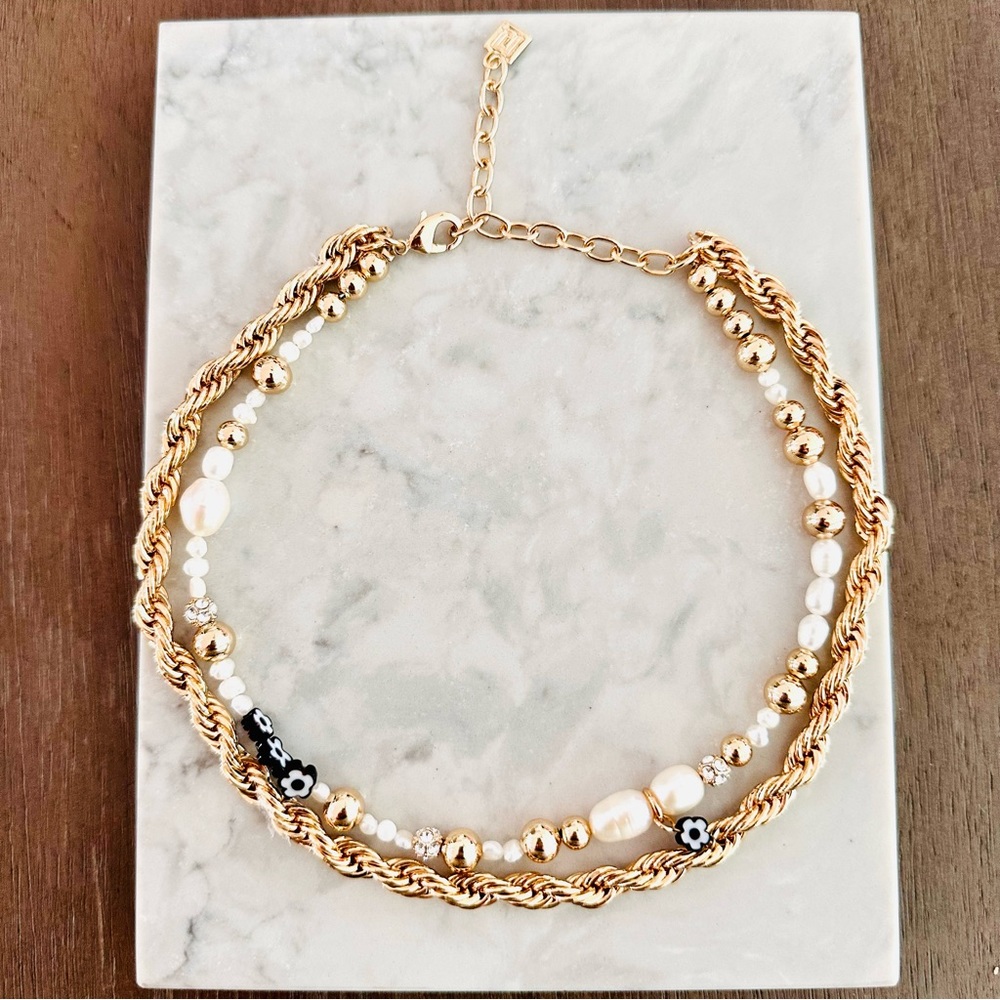 Dannijo Lucy 10K Gold-Plated & Multi-Stone Double-Strand Necklace NWT - Picture 11 of 16